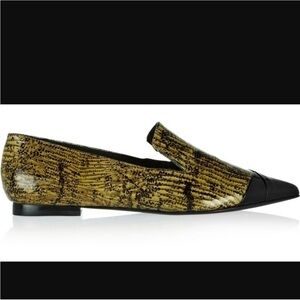 Tibi Anya glossed lizard-effect loafers Size US7.5/EU 37.5